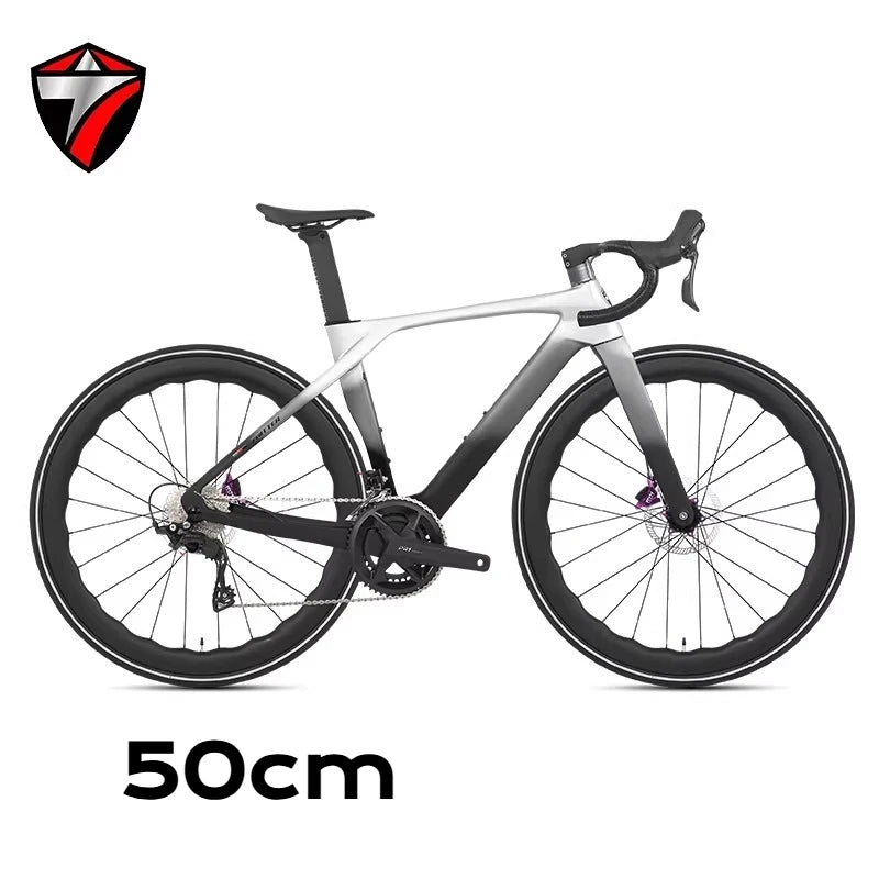 Bicicleta de carretera TWITTER 105/R7120 RS-22/24S de fibra de carbono para carreras, con freno de disco hidráulico y diseño aerodinámico, 700*25C
