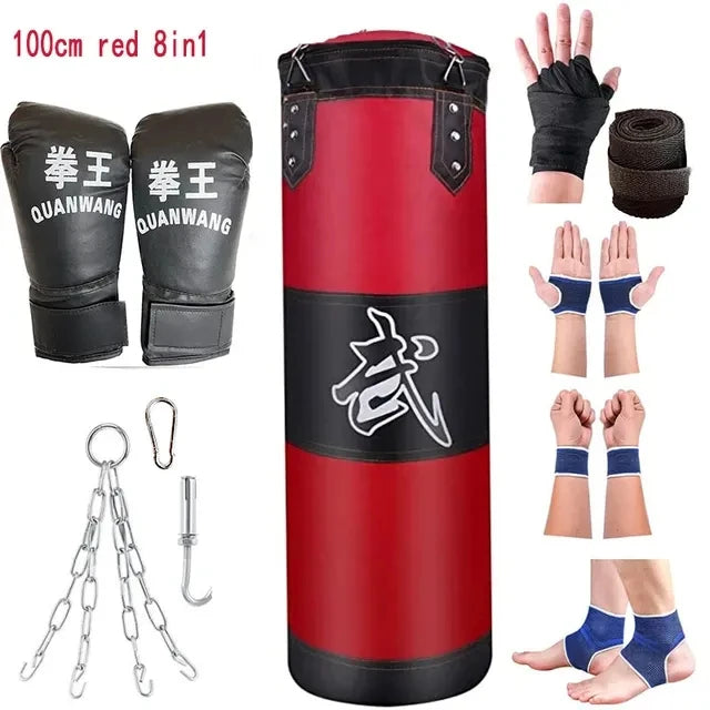 Saco de arena de boxeo profesional sin relleno, accesorio colgante para MMA, Muay Thai, Kickboxing, Taekwondo, 100/120cm