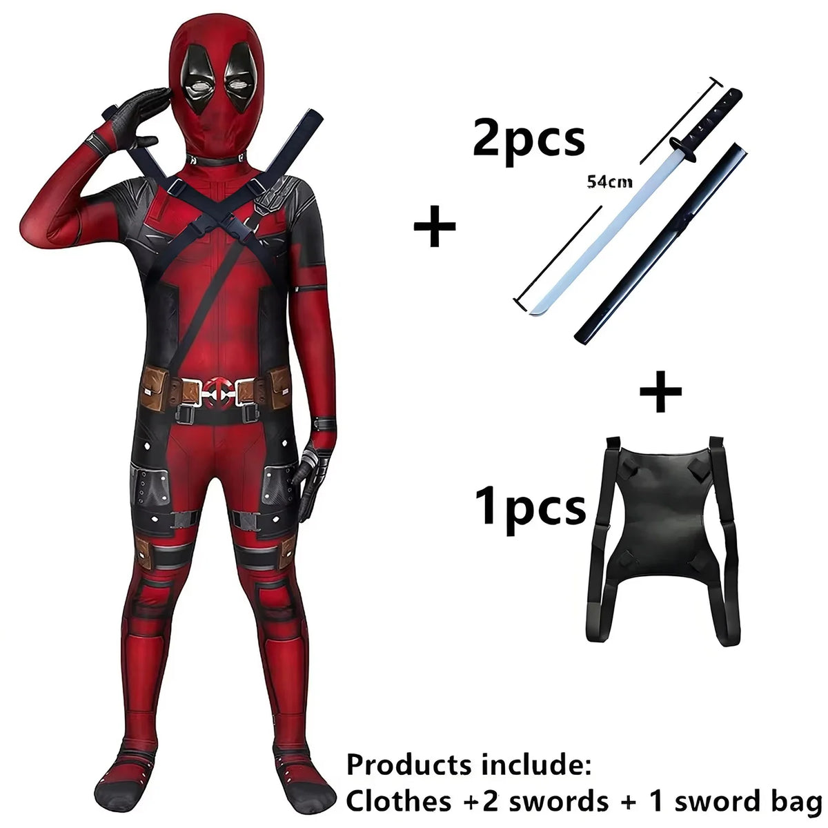 Disfraz de Deadpool de Alta Calidad, Disfraz de Halloween, Traje de Deadpool, Mono de Deadpool, Disfraz para Carnaval, Festival, Regalo, Set con Espada