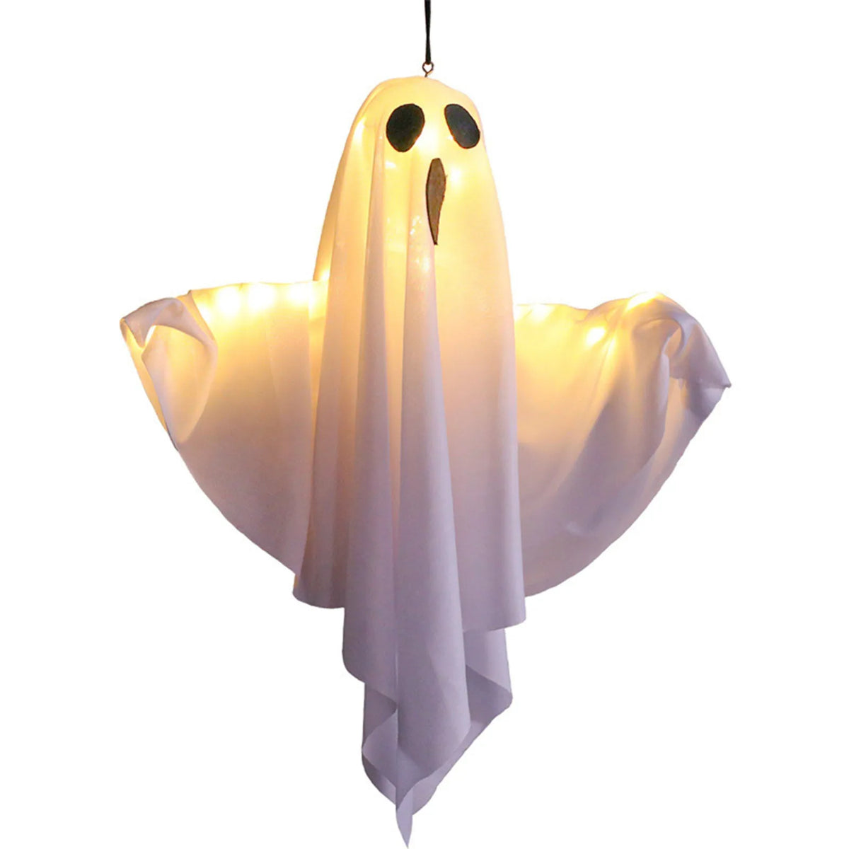 Decoraciones colgantes de fantasmas de Halloween, luz colgante de Halloween, fantasmas voladores blancos, árbol, ventana, pared, adorno aterrador, 50x40cm