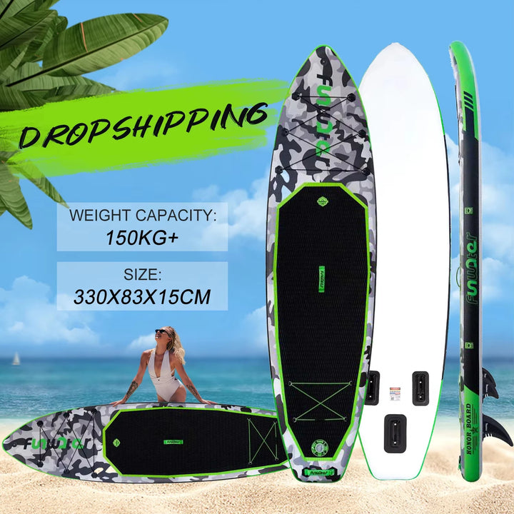 Funwater SUPFW10A Tabla de Paddle Inflable Ultraligera 330*84*15 cm, Ideal para Viajes, Deportes Acuáticos, Yoga, Pesca, Entretenimiento Acuático para Adultos, Surf, Tabla Inflable Antideslizante