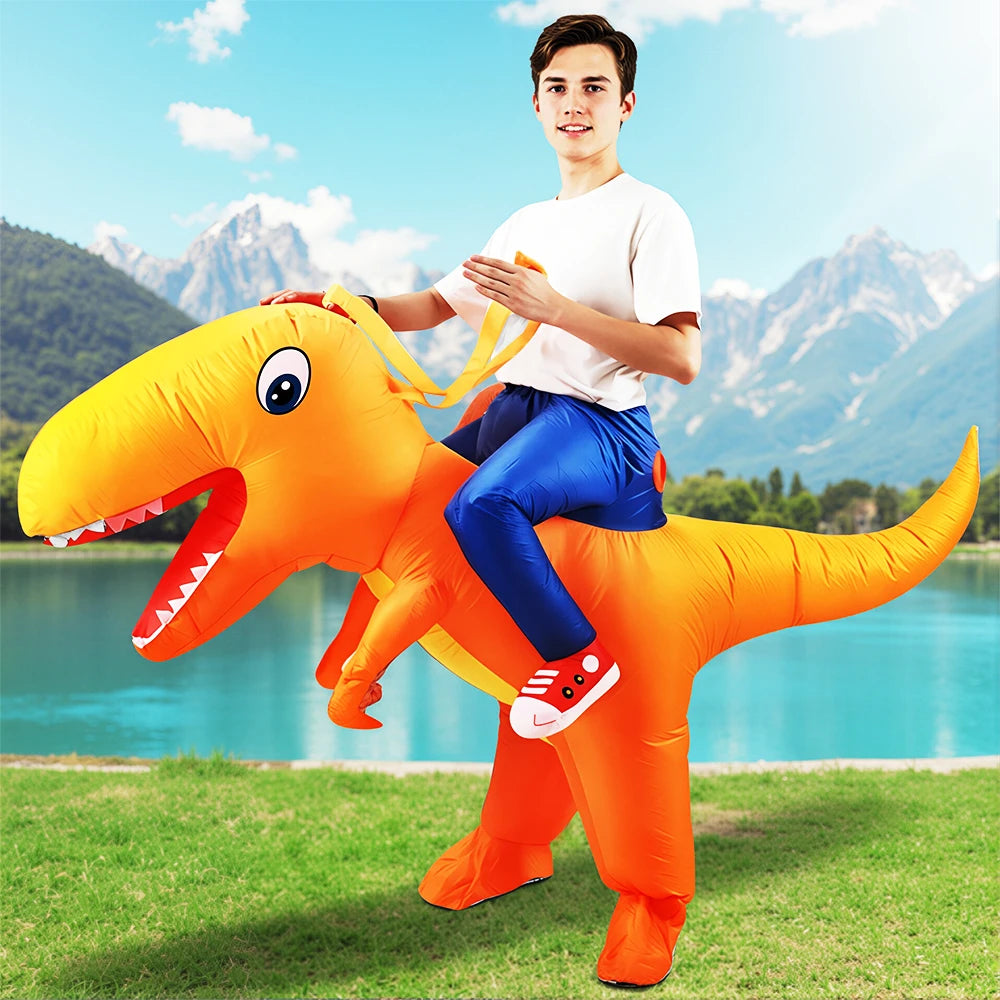 Disfraz Inflable Divertido de Mascota de Dibujos Animados, Raptor, Dinosaurio, para Purim, Halloween, Navidad, Disfraz de Cosplay para Adultos, Traje de Anime