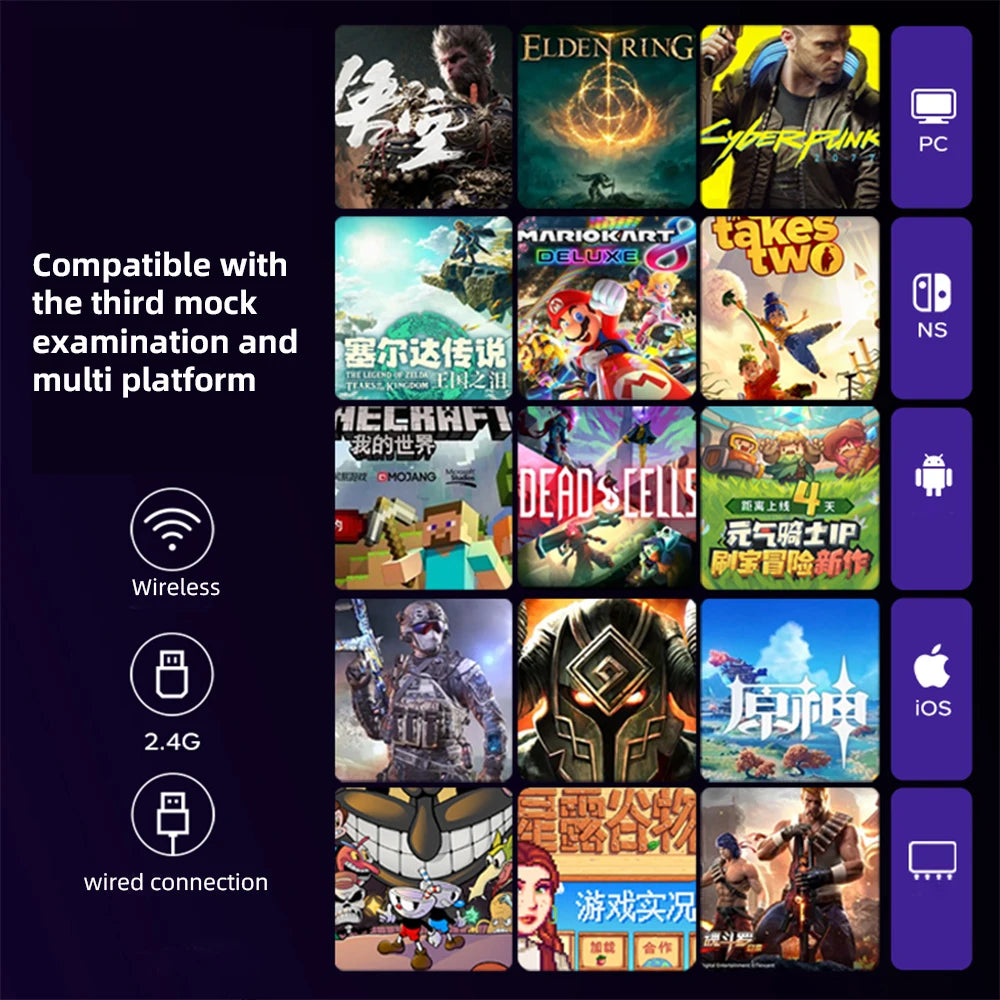 Mando de juego de alto rendimiento PXN P5 8K original, gatillo Hall, joystick capacitivo 8K, mando de juego multifuncional