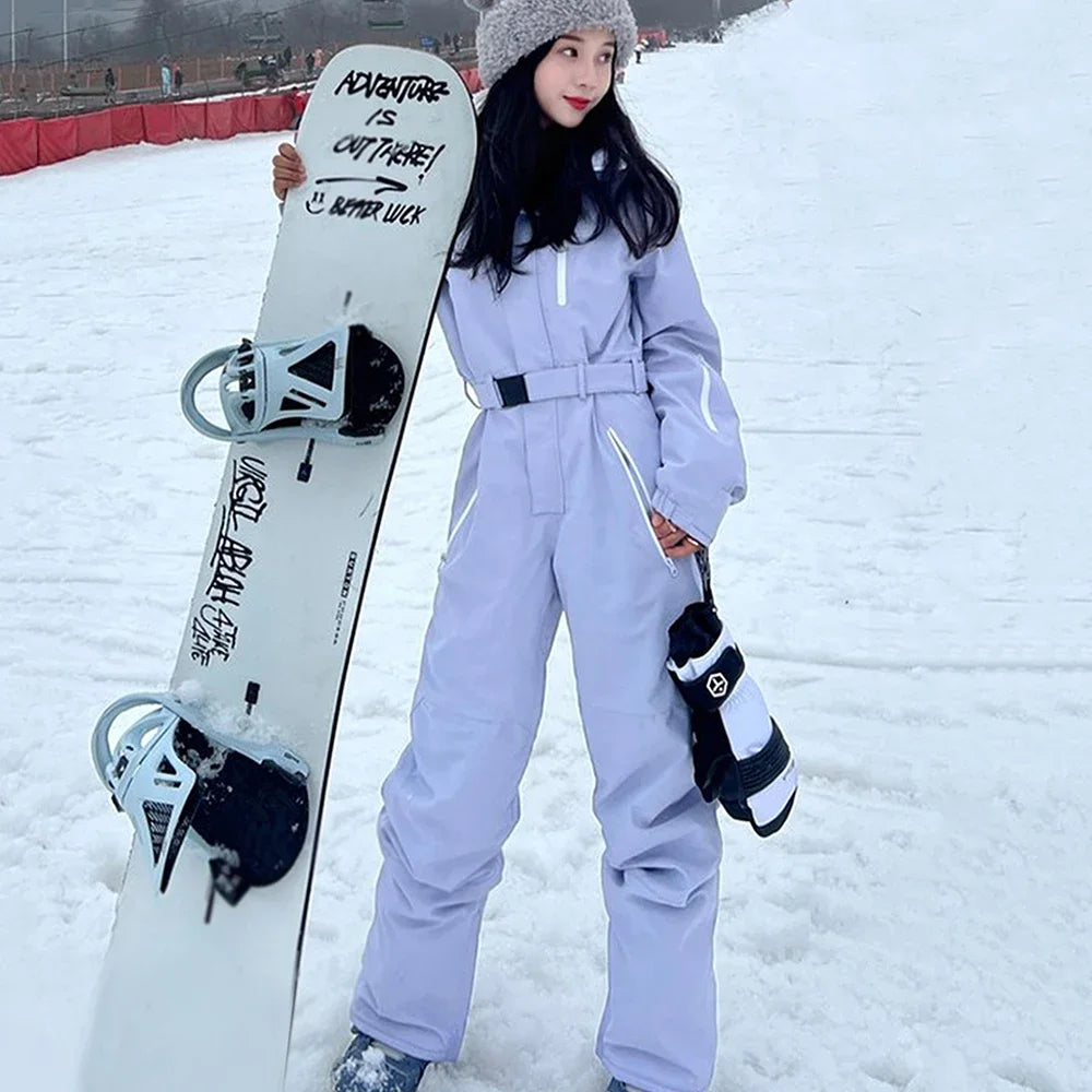 2025 Suites de esquí de invierno para mujer, chándal de esquí cálido para exteriores, trajes de Snowboard a prueba de viento, ropa para parejas, monos de nieve impermeables