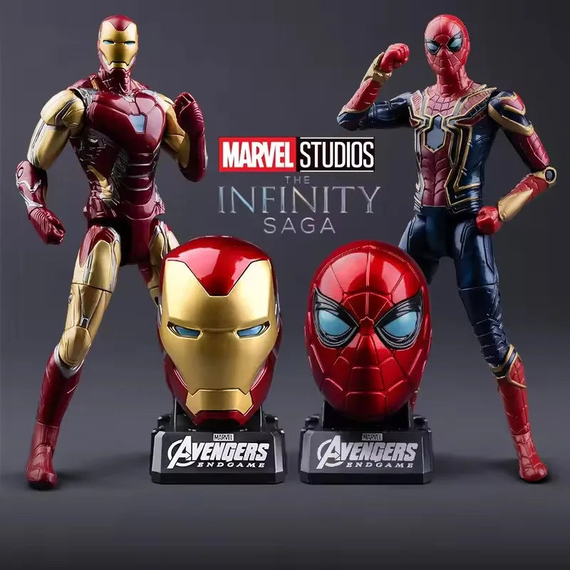Figura de acción deformable con forma de cabeza de Iron Man de Marvel, modelo de Spider-Man con articulaciones móviles, muñeco educativo para niños