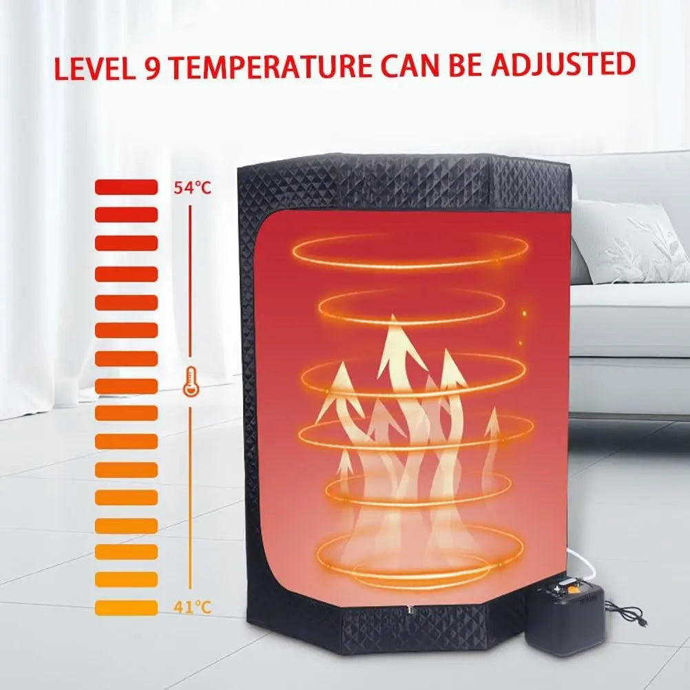 Tienda de campaña portátil para sauna a vapor de 3L, spa doméstico personal de 1000W con control remoto, silla y alfombrilla desintoxicante para pies, sauna plegable de calentamiento rápido
