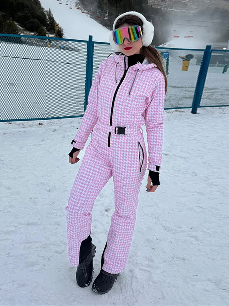 Mono de esquí de moda para mujer, con capucha, cierre de cremallera, mangas largas, corte holgado, elegante, novedad otoño invierno 2026, ropa de nieve para exteriores.