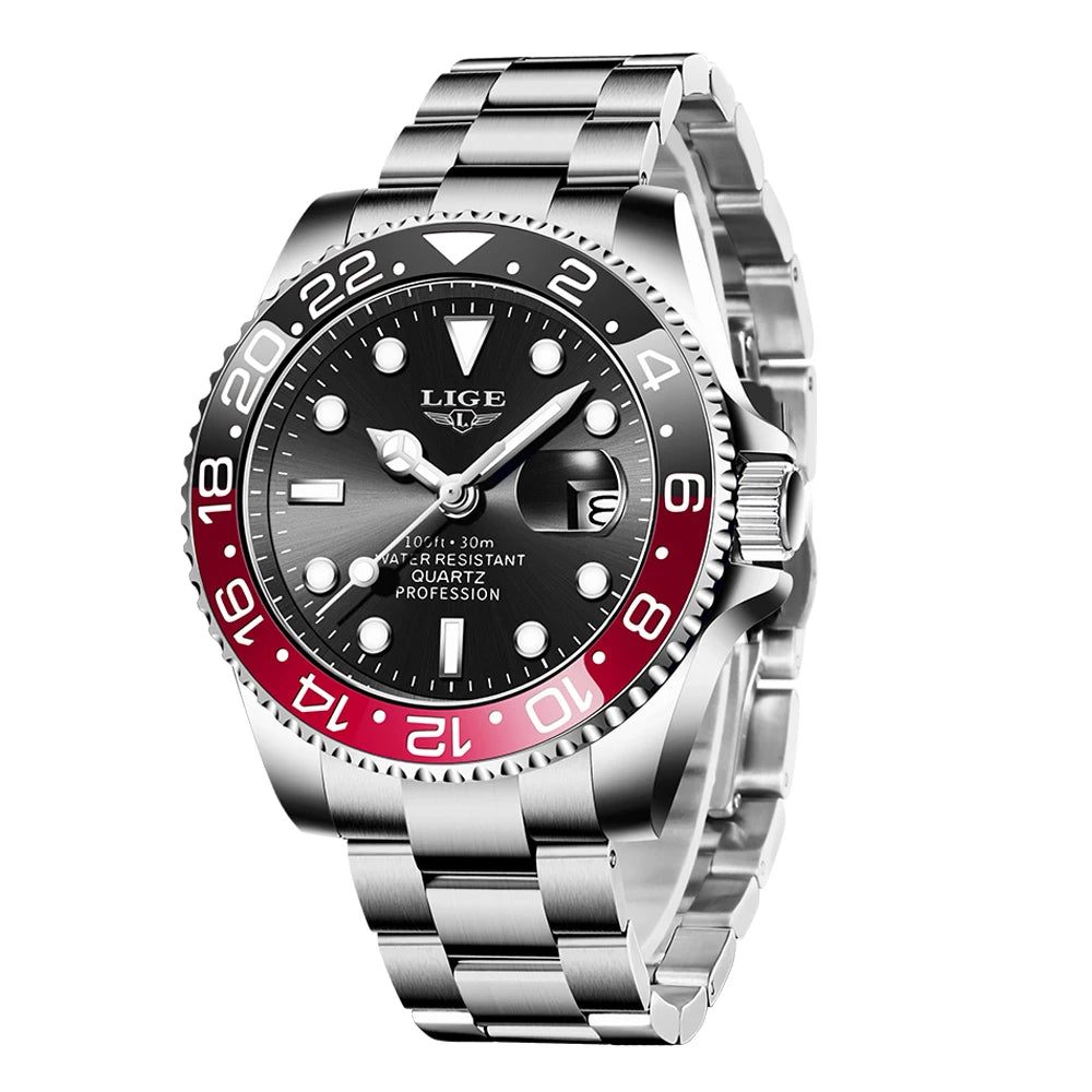 2026 New LIGE Brand Men's Watch Luminous Stainless Steel Business Quartz Luxury Clock Waterproof Watches for Men Reloj Hombres