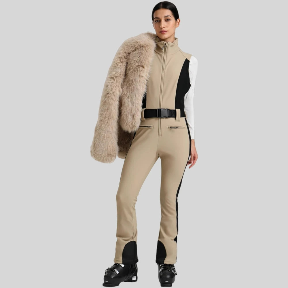 GSOU SNOW-traje de nieve cálido de dos piezas para mujer, mono de Snowboard ajustado, ropa elástica de esquí a prueba de viento con aislamiento para invierno
