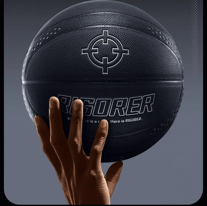 Balón de Baloncesto RIGORER Duradero de PU, Talla 7, 20,000 Colisiones Sin Daños, Alta Calidad, Uso en Interiores y Exteriores