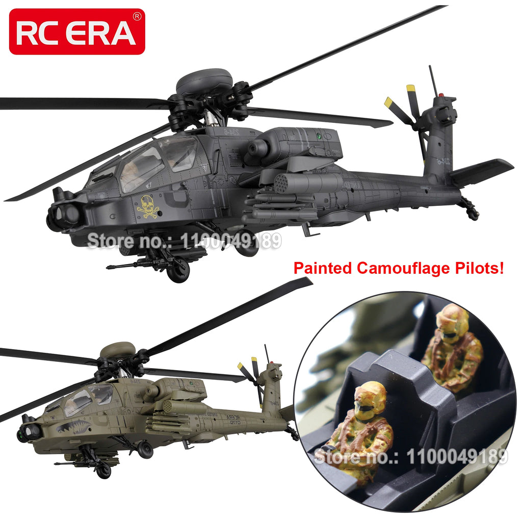 Helicóptero RC ERA C170 AH-64 Apache con Estabilización Automática, 6 Canales, sin Escobillas, para Adultos, con 2 Figuras de Piloto Pintadas a Mano con Camuflaje