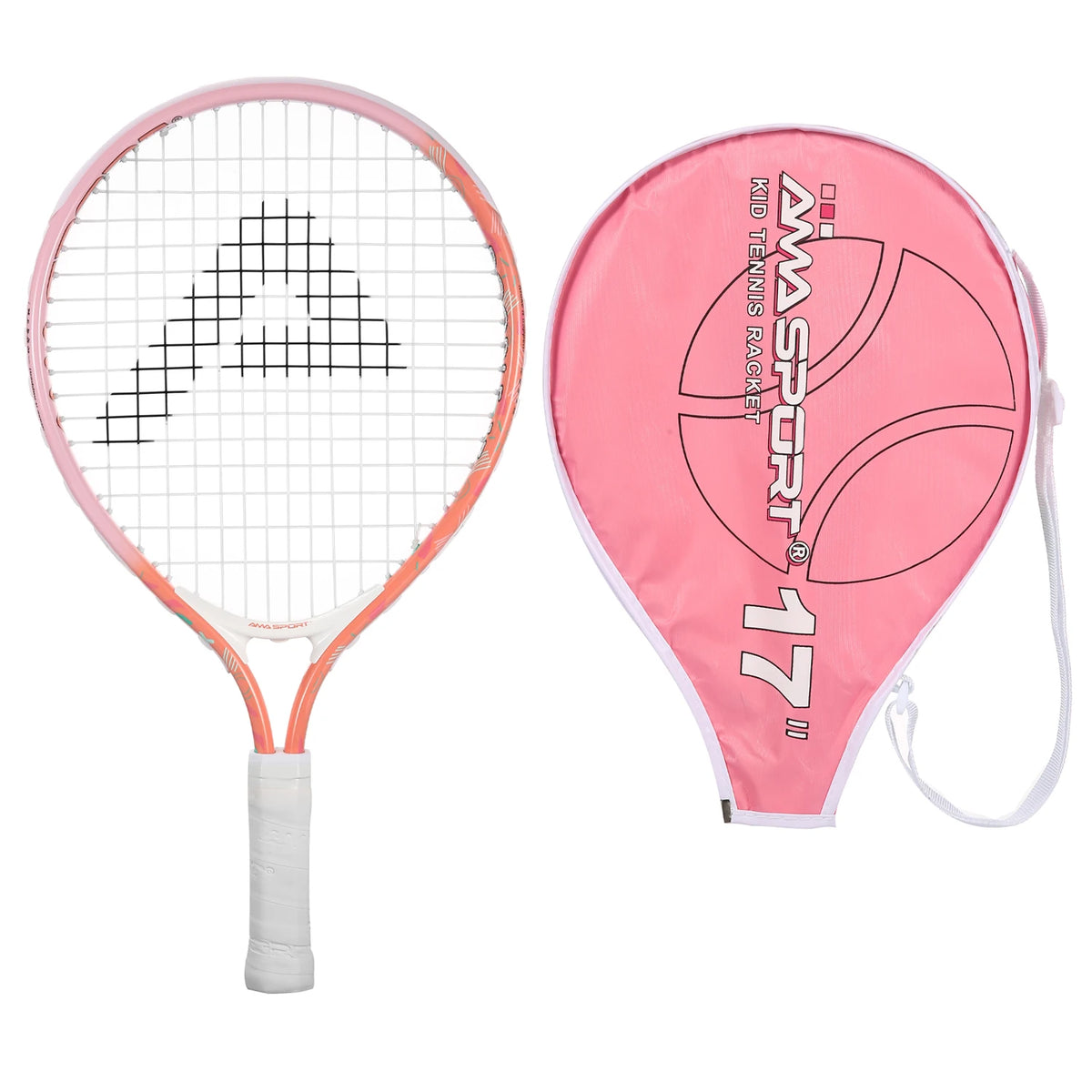 Raquetas de tenis AMASPORT para niños pequeños de 17 pulgadas con bolsa de cubierta para raqueta de tenis para niñas y niños