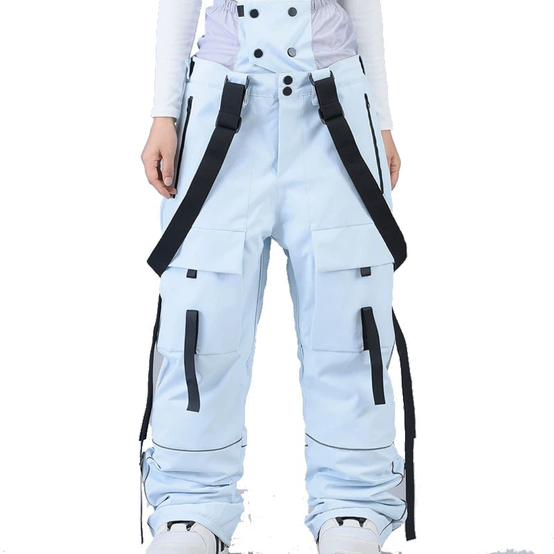 Pantalones de esquí unisex con protección para la cintura, ideales para practicar snowboard, tanto para hombres como para mujeres, y como ropa deportiva de invierno para actividades al aire libre.