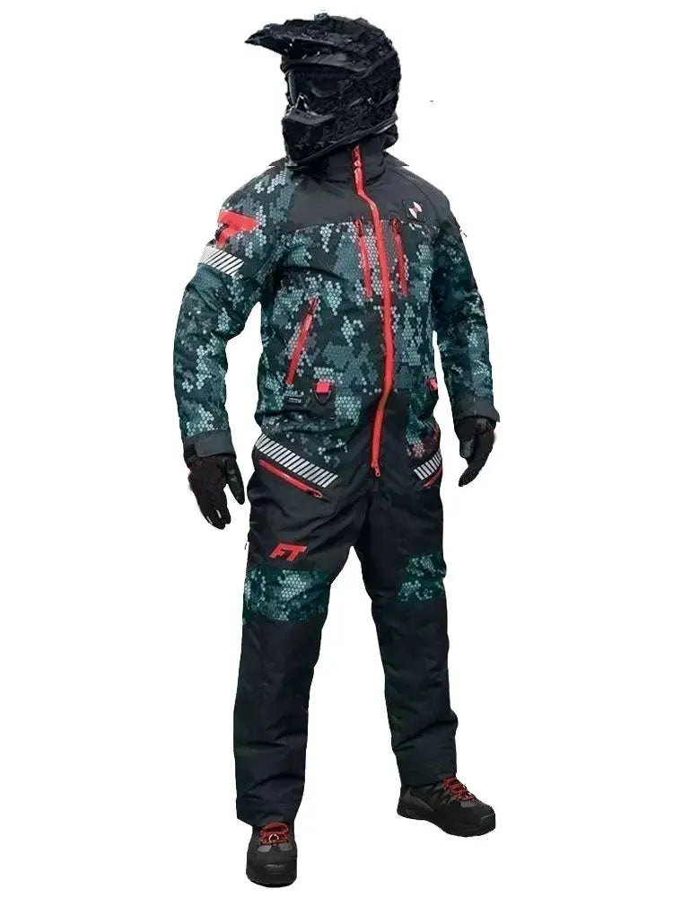 Monos para hombre, traje de esquí de carcasa dura de una pieza, abrigo interior de algodón para mantener el calor, conjunto de ropa deportiva impermeable para invierno al aire libre