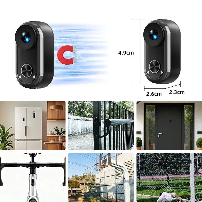 Cámara Deportiva 4K Resistente al Agua, Mini Cámara Magnética con EIS, Cámara Corporal Portátil con WiFi, Estuche de Carga, Tarjeta de 32G para Vlog