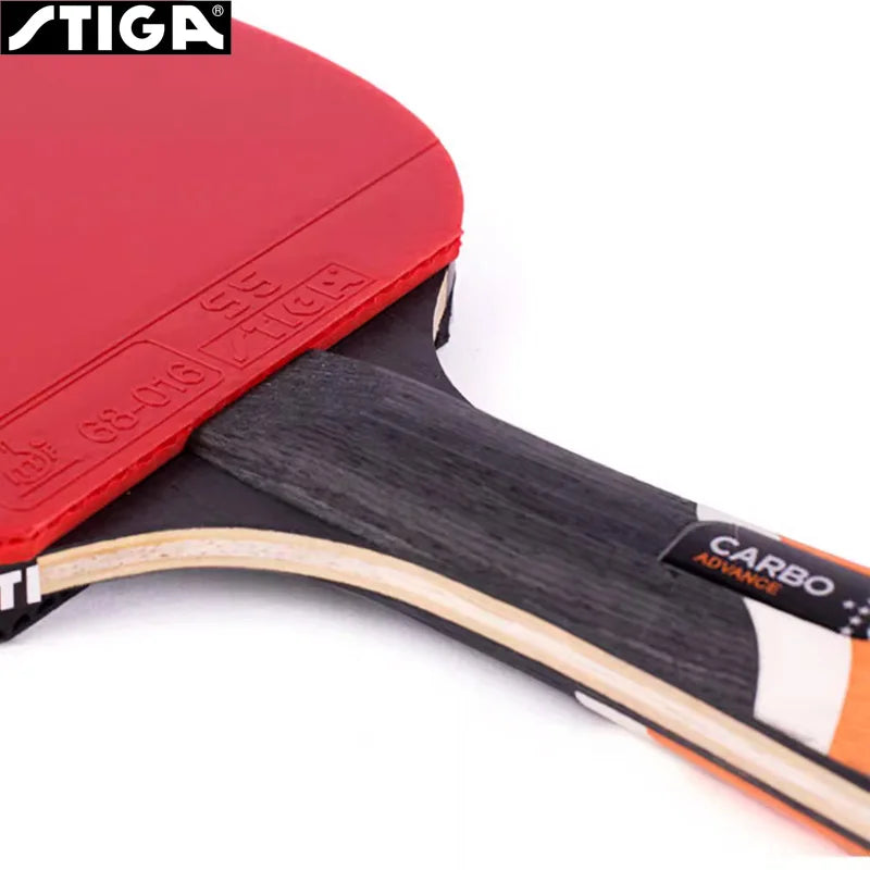 Raqueta de tenis de mesa STIGA CARBO de 6 estrellas, paleta de Ping Pong de carbono 5 + 2 para ataque rápido avanzado, gomas no pegajosas de ambos lados