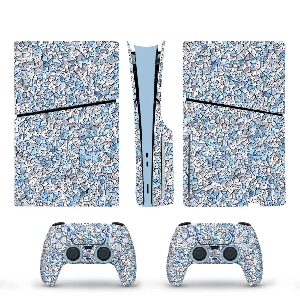 Vinyl Cover Skins for PS5 Slim Console 2PCS Galaxy Stickers Controller Wraps Set for PlayStation 5 Disc Edition Accessories