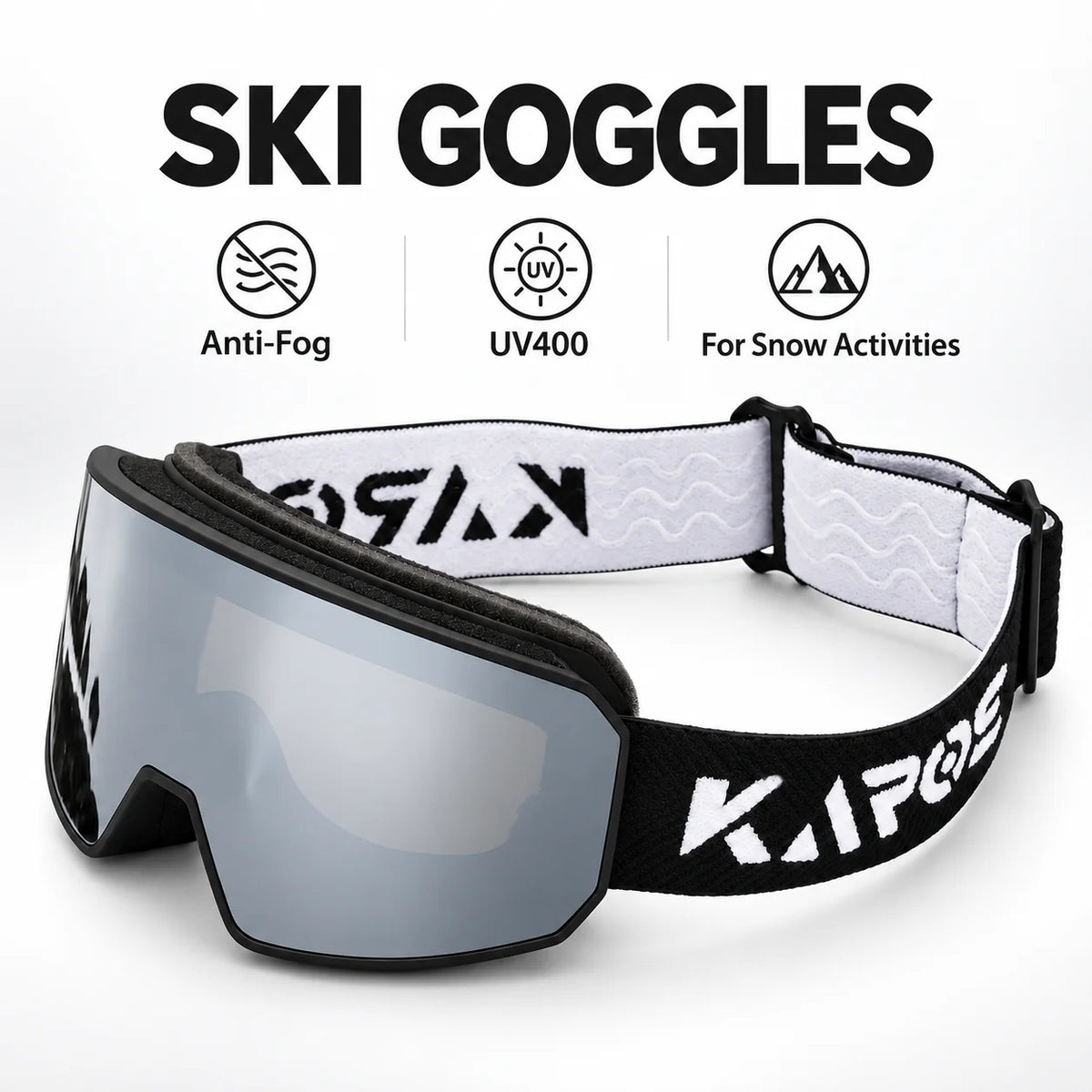 Gafas de esquí y snowboard para invierno, con doble capa, tratamiento antiniebla, protección UV400, para uso en motos de nieve, deportes al aire libre, protección contra el viento y para esquiar.