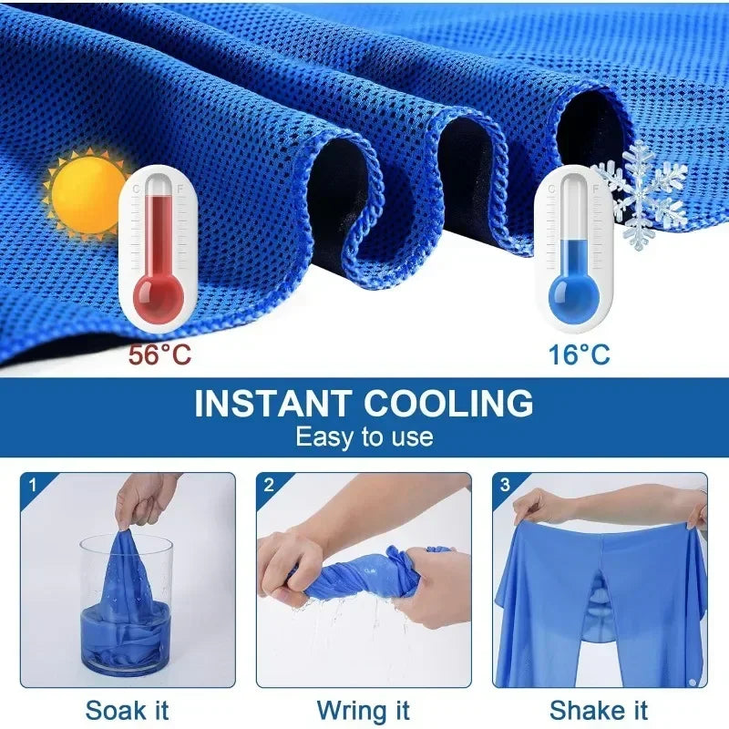 Toalla refrescante con capucha, toalla refrescante, toallas absorbentes de secado rápido, deportes, Fitness, Camping, ciclismo, adecuada para clima caliente, 1 ud.