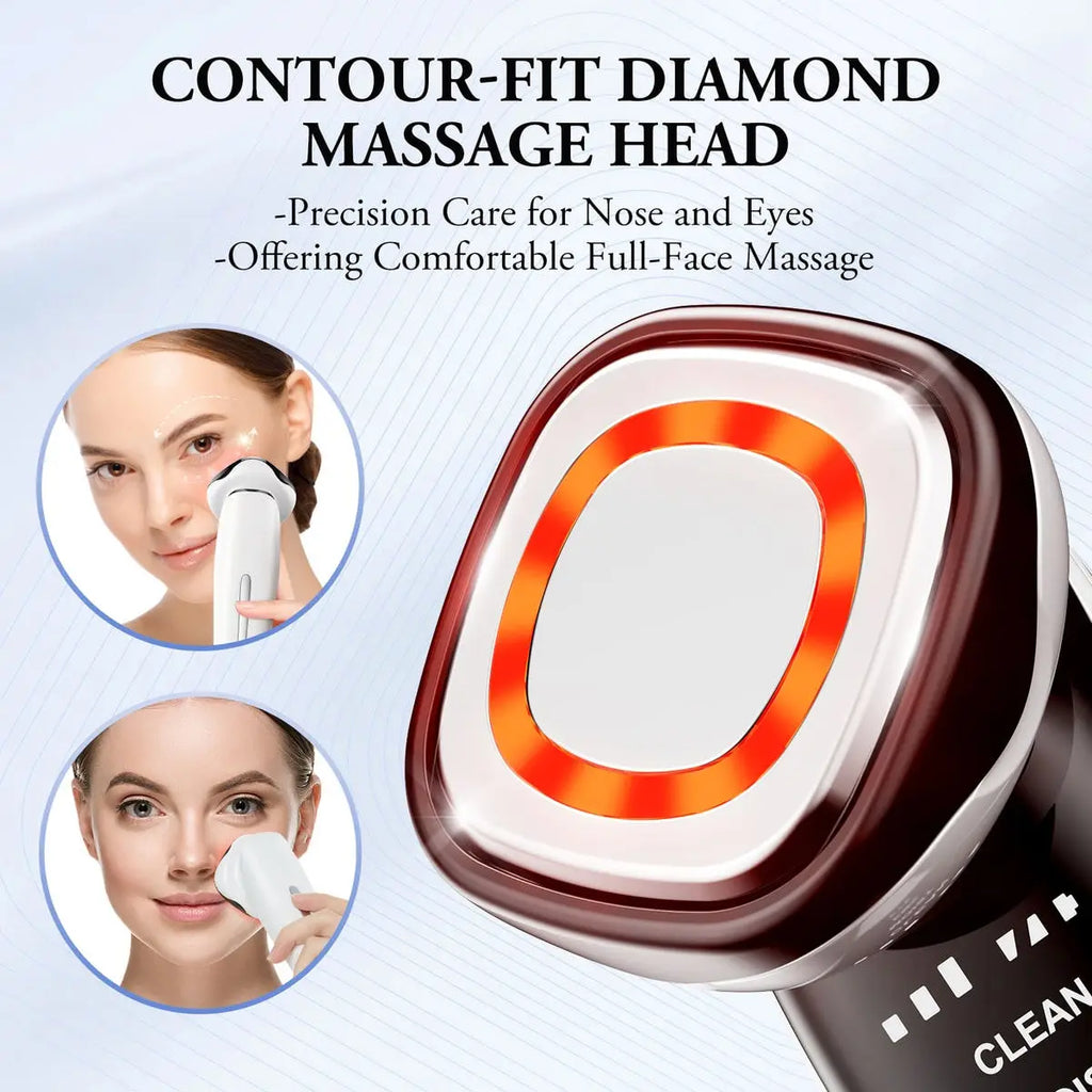 Masajeador Facial 4 en 1 con Microcorriente, Vibración, Antienvejecimiento, Herramienta para el Cuidado de la Piel del Rostro, Ojos y Cuello, EMS, Tonificación Facial, Dispositivo de Lifting Facial