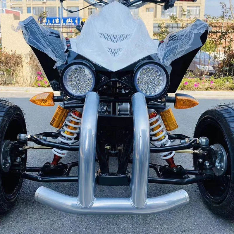 Potente triciclo invertido de 200 cc con arranque eléctrico para adultos, con tres ruedas.