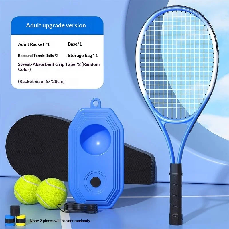 Raqueta de Tenis con Pelota de Rebote para Entrenamiento Individual, Portátil, con Cuerda de Alta Elasticidad, para Adultos, Ayuda para el Entrenamiento, Raqueta de Tenis de Playa