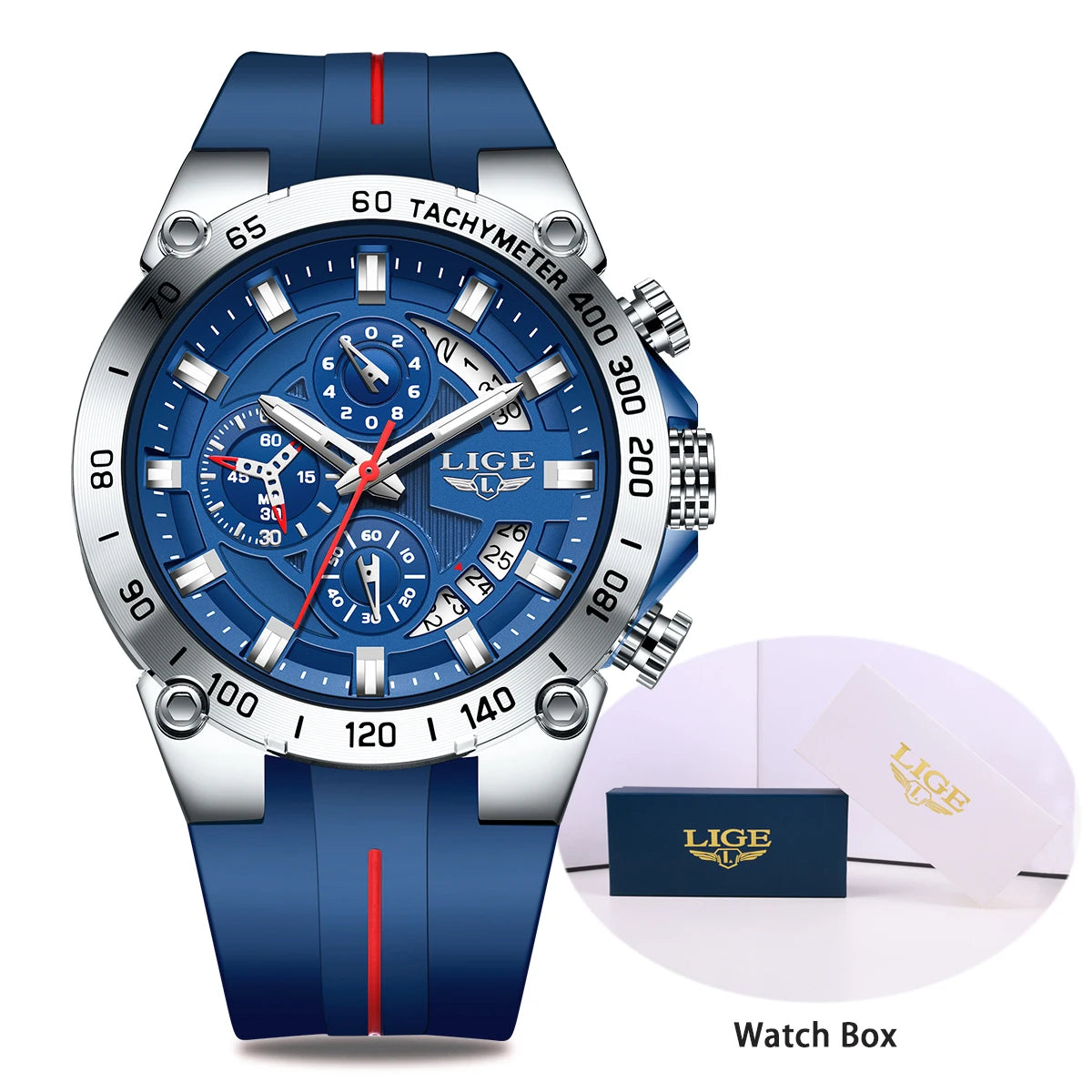 LIGE 2026 Brand Watch Men Silicone Sports Watches Men's Army Military Quartz Wristwatch Chronograph Male Clock Relogio Masculino