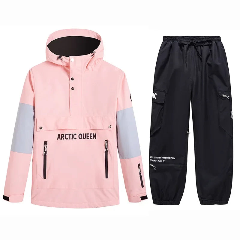 Conjuntos de Trajes de Nieve para Hombre y Mujer, Ropa de Snowboard, Ropa de Invierno para Exteriores, Sudadera con Capucha, Traje Impermeable, Chaqueta de Esquí + Pantalones