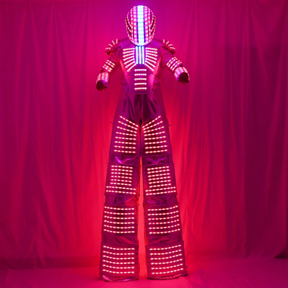 Disfraz de Robot Led con efecto de cambio de Color, traje de Robot con diseño de escenario para fiesta, Hora Loca, Rgb