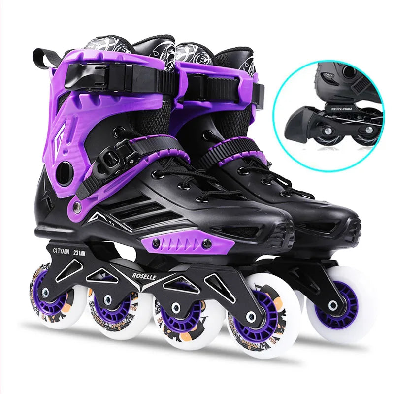 Roselle-Patines en línea profesionales para adultos y niños, zapatos de patinaje, Slalom, deslizantes, talla 35 a 46