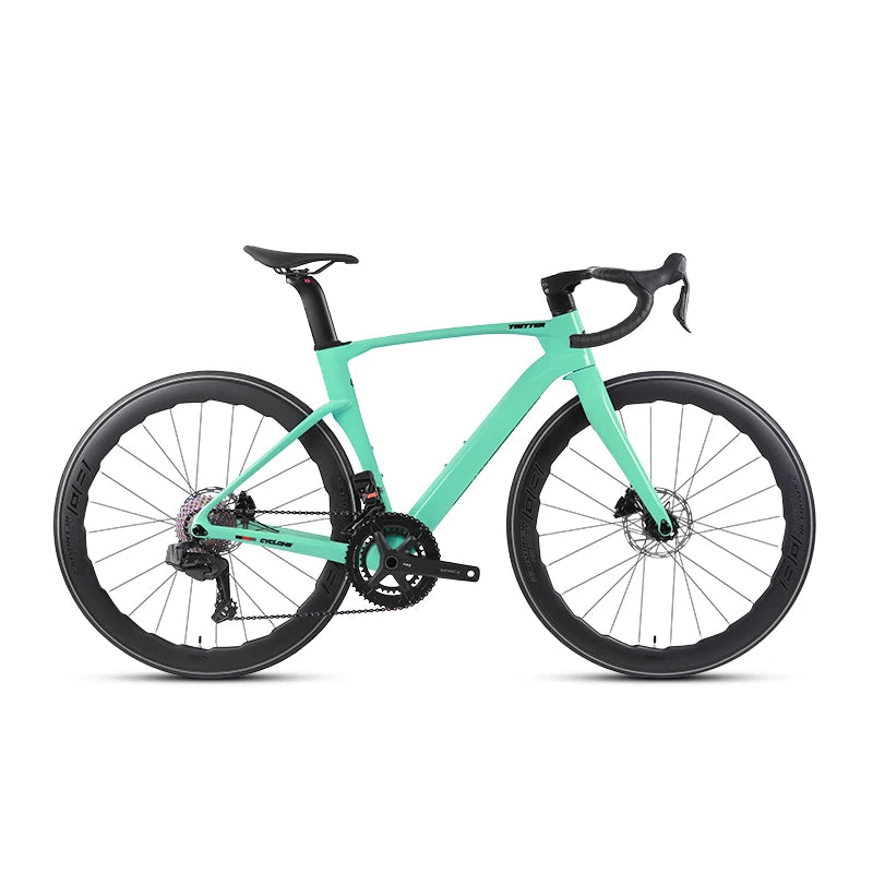 Bicicleta de carretera TWITTER CYCLONEpro SHIMANO R8020-22S, cableado interno, fibra de carbono T800, frenos de disco hidráulicos.