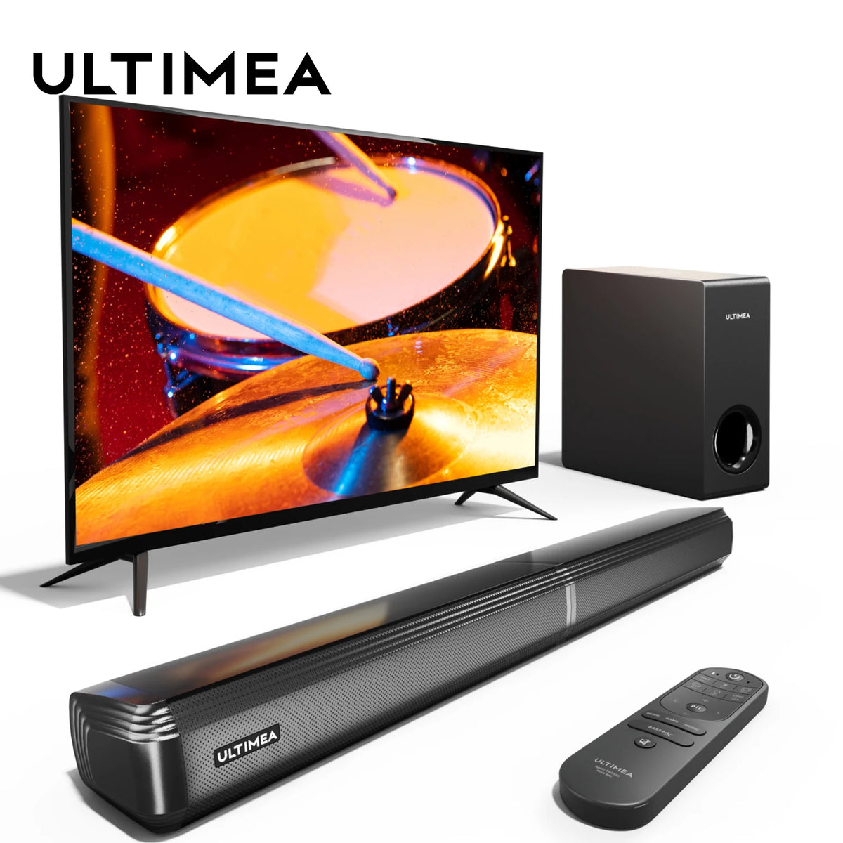 ULTIMEA Apollo S50 Barra de Sonido Desmontable 2 en 1 de 200W y 4.1 Canales con Subwoofer, Sistema de Cine en Casa para Smart TV