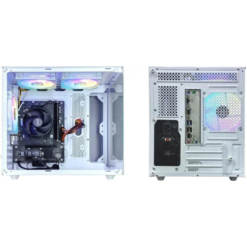 PC para Juegos, SSD NVMe de 1 TB, 32 GB de RAM, WiFi 6, Computadora de Escritorio Preensamblada (Blanca, 5700G, 1 TB, DOS, GB, 16)
