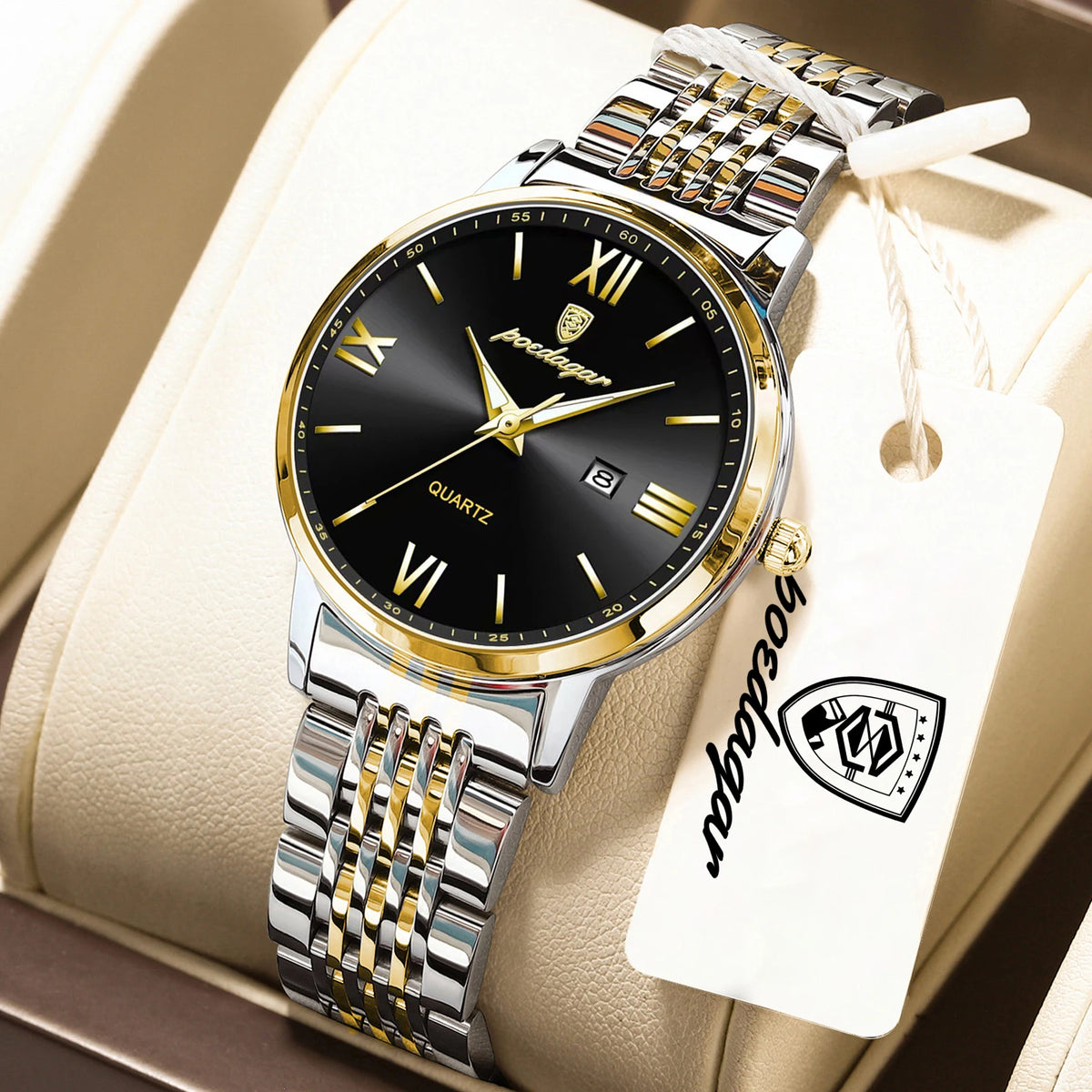 Reloj de mujer de moda POEDAGAR, resistente al agua, luminoso, con fecha, reloj para dama de alta calidad, exquisito reloj de cuarzo para mujer de acero inoxidable