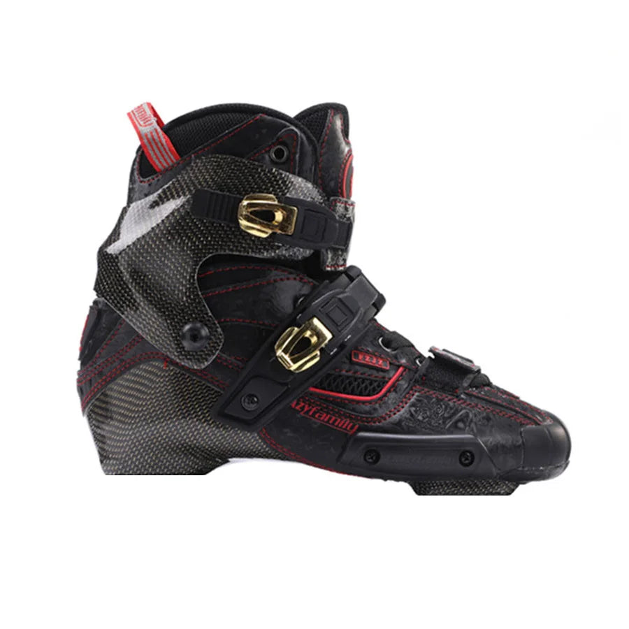 Patines de ruedas de velocidad en línea de fibra de carbono originales CRAZY con ruedas de 3x110mm 85A, zapatos de patinaje profesionales para niños y adultos
