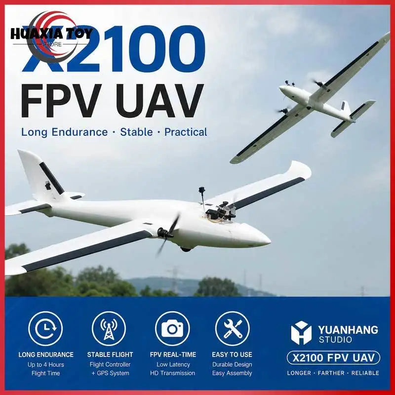 X2100, dron de ala fija con doble motor para fotografía aérea, modelo de avión de control remoto para adultos, ideal para aficionados.