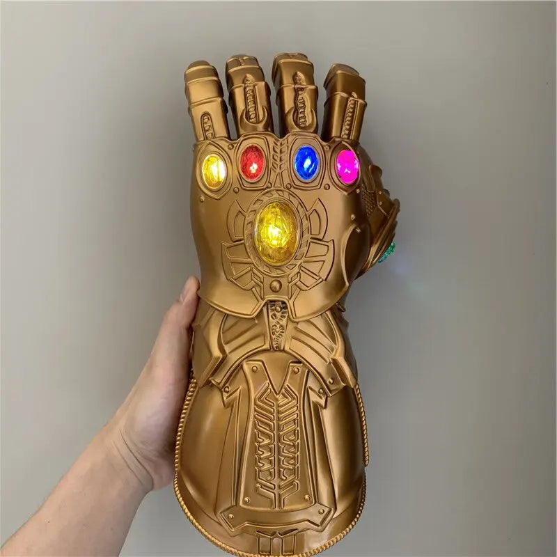 Marvel 1:1 Iron Man infinito piedra Thanos guantes vengadores superhéroe Weapen guantelete guantes con luz LED Cosplay Capitán América chico