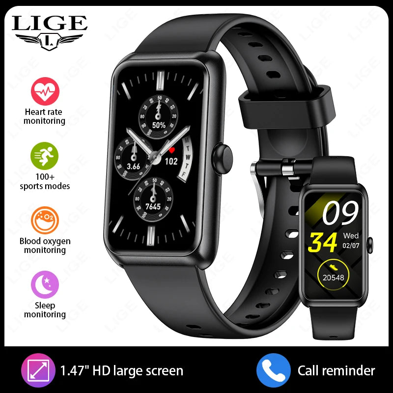 2026 Nuevo Smartwatch de 1.47 pulgadas con oxígeno en sangre, frecuencia cardíaca, monitoreo de salud del sueño, notificaciones y pulsera para múltiples deportes