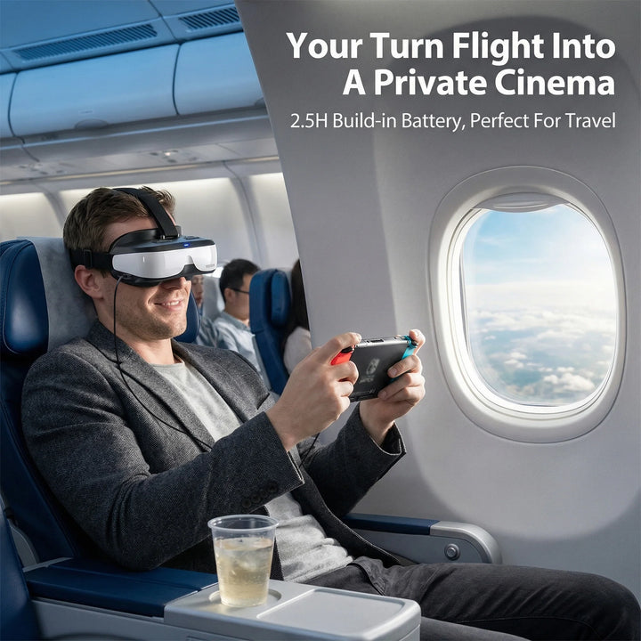 Gafas VR, gafas FPV, gafas de TV portátiles con pantalla virtual de 300”, cine personal, pantallas duales de 720P, ajustables para miopía