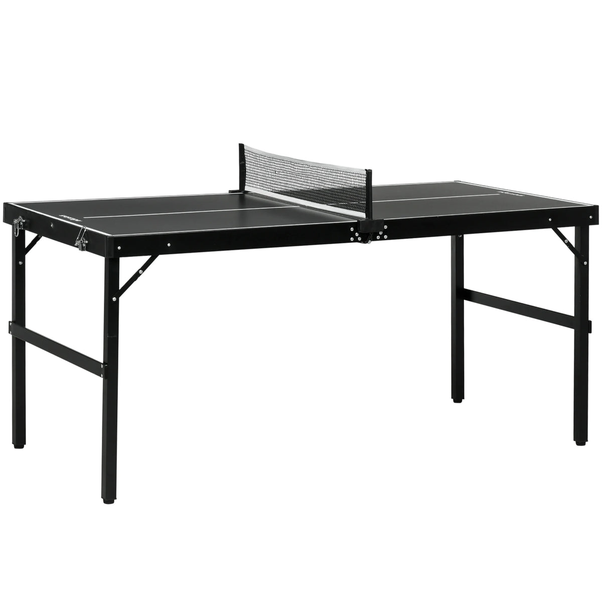 SPORTNOW Mesa de Ping Pong Plegable con Marco de Aluminio 152x76x72 cm Negro