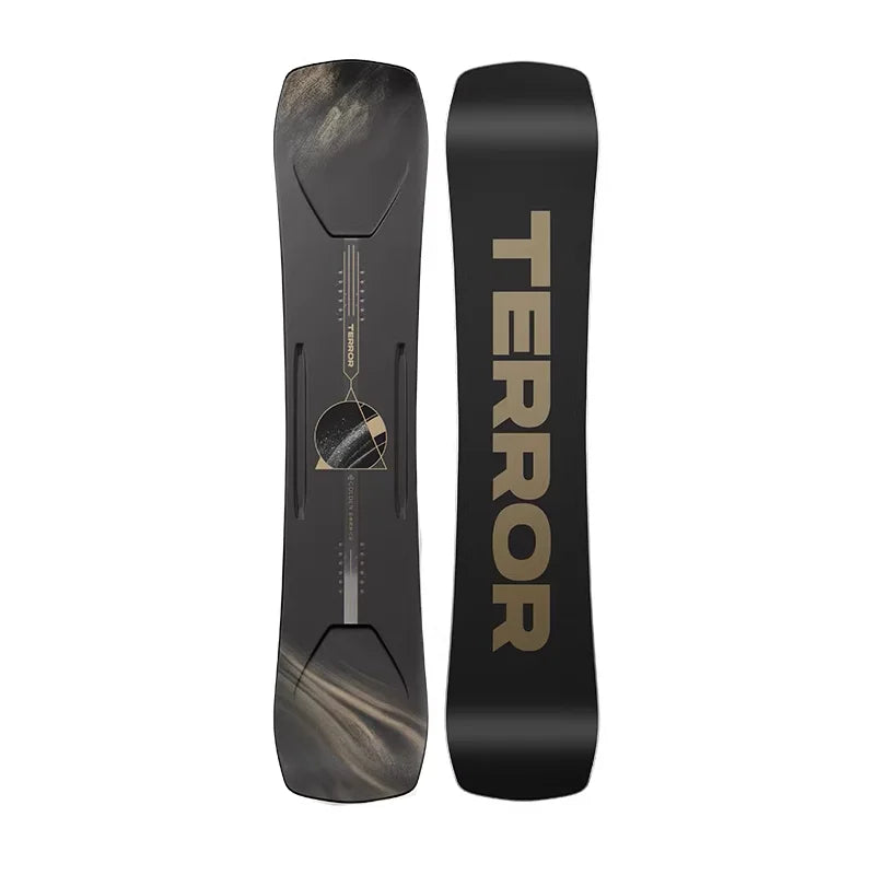 Tabla de Snowboard Profesional de Ocho Cortes Ancha y Nueva, Dorada y Tallada, para Nieve, Equipo de Esquí Avanzado para Adultos