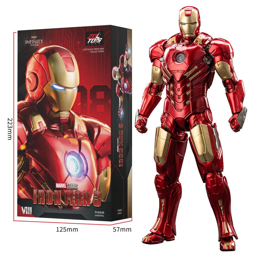 ZD Toys Marvel Avengers Iron Man Figura de acción MK3 MK6 MK50 Spider-Man: No Way Home Scarlet Spider Figura de acción coleccionable Regalo