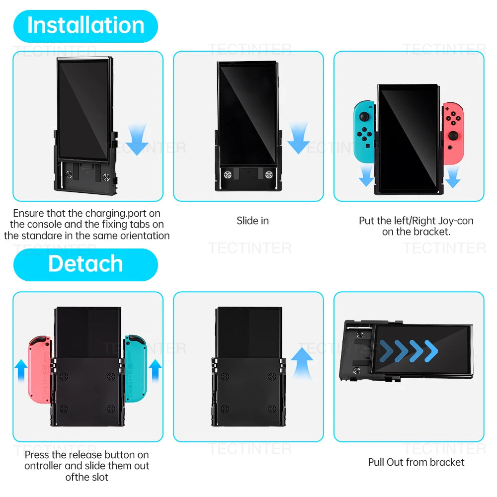 Para Nintendo Switch 1/OLED consola de juegos soporte Vertical agarre controlador abatible accesorios de mando para Switch Joystick de mano