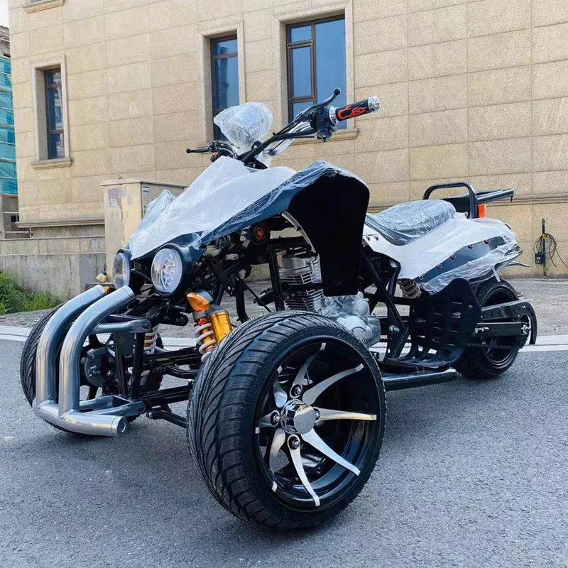Potente triciclo invertido de 200 cc con arranque eléctrico para adultos, con tres ruedas.
