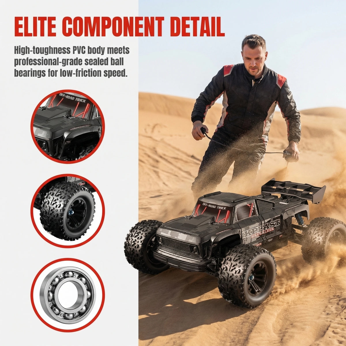 Teeggi KF16 4WD, coche de carreras de alta velocidad para derrapes, 70 km/h, motor sin escobillas, 3S, 3200 mAh, 1/12, coche todoterreno RC, camiones monstruo, juguetes para niños, regalo.