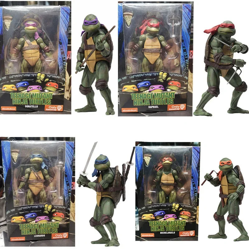 Figura de acción articulada de 7 pulgadas Neca Teenage Mutant Ninja Turtles versión película de 1990, edición limitada, modelo decorativo, juguetes