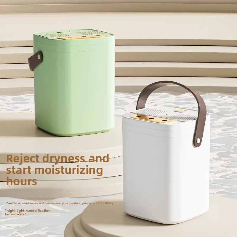 Humidificador Evaporativo de 1.8L con 3 Niveles de Pulverización y Luz Nocturna, Difusor de Perfume de Tres Boquillas, Humidificador de Aire para Dormitorio