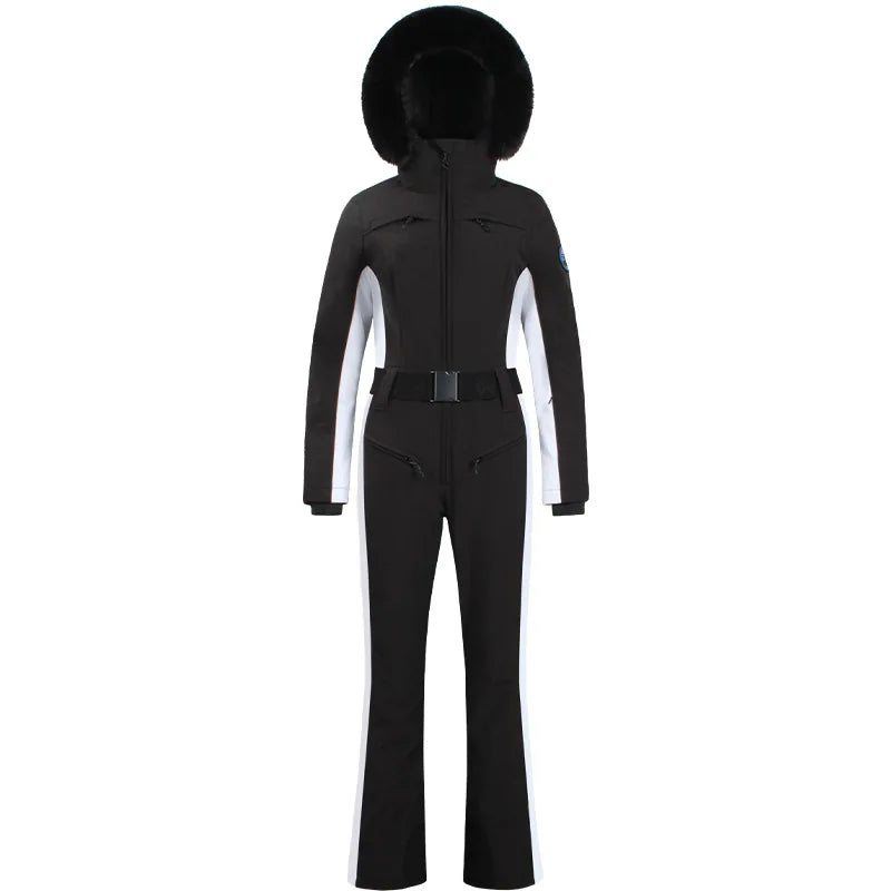 Traje de esquí de una pieza para mujer, monos gruesos de Snowboard para mujer, ropa transpirable impermeable a prueba de viento para invierno, traje de esquí