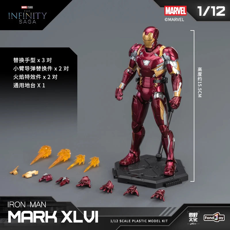 2025 nuevo Original Fondjoy Iron Man MK45 modelo Kit 1/12 Infinity Saga Ironman montaje ABS articulación móvil chico juguete regalos personalizados