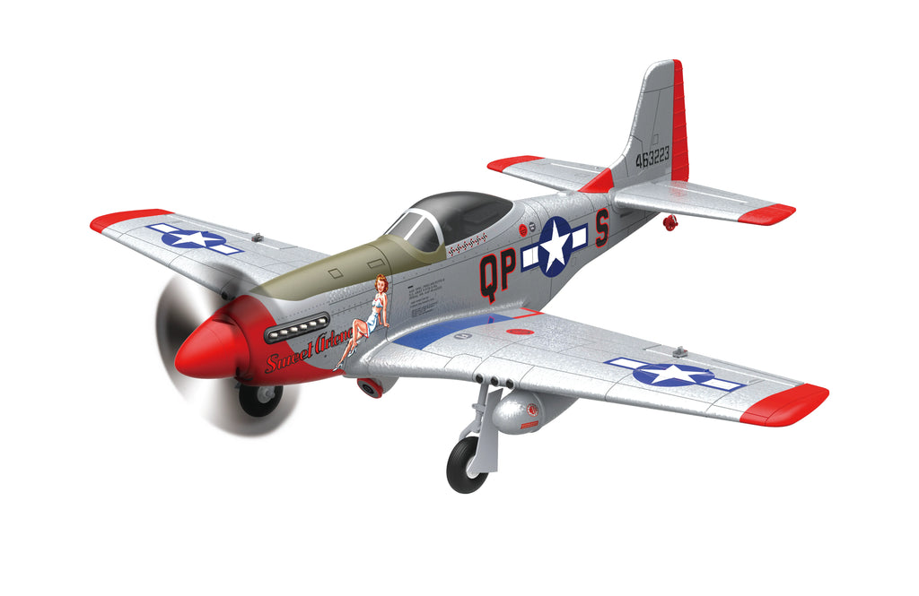 Avión RC P51D Mustang, 2.4G, 4 Canales, con Cámara HD, Motor sin Escobillas, Acrobacias con una Sola Tecla, RTF, con Giroscopio, Juguete